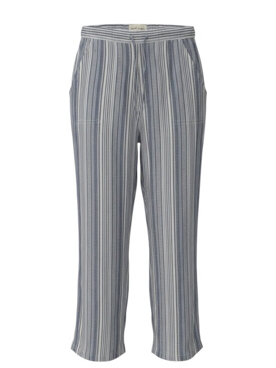 Land N Sea Pants - Land ‘n Sea Women’s Blue & White Striped Linen Relaxed Pants w/ Pockets Size S